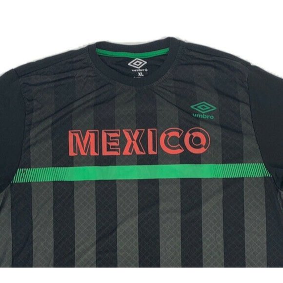 Umbro Mexico Futbal National Soccer Short Sleeve Jersey Shirt Black Size XL - Picture 2 of 7